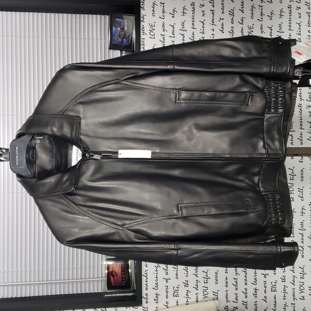 💥NEW💥 Calvin Kline Black Leather Coat